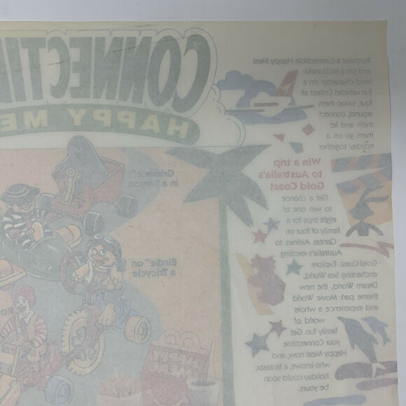 Vintage McDonalds Chinese Connectible Happy Meal Placemat Tray Liner 80s China - Picture 8 of 10